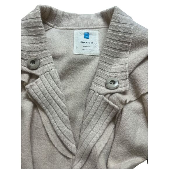 Anthropologie boiled wool sweater by Sparrow Konnichiwa cream color sz medium - Picture 4 of 5